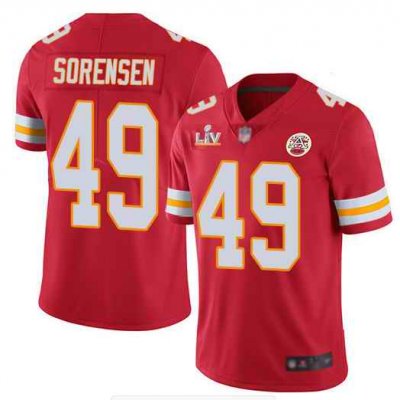 Men's Kansas City Chiefs #49 Daniel Sorensen Red 2021 Super Bowl LV Stitched NFL Jersey