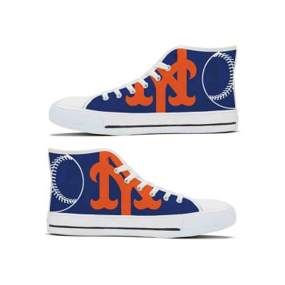 Men's New York Mets High Top Canvas Sneakers 002