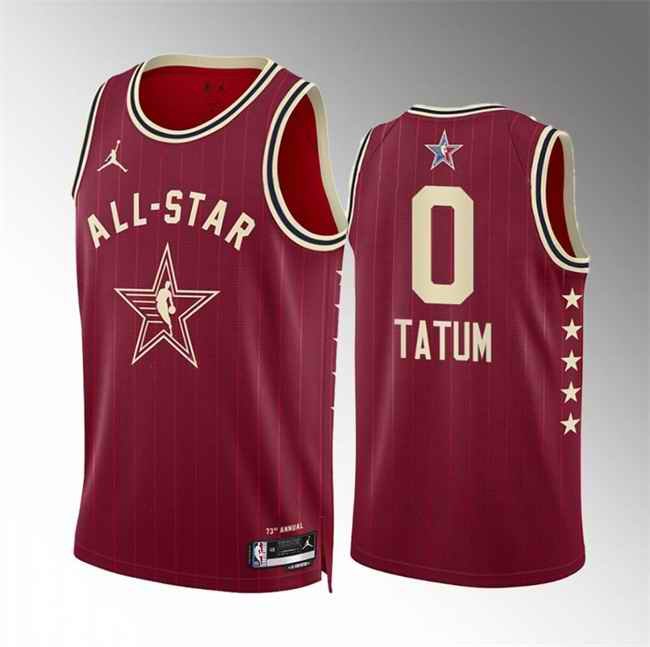 Men's 2024 All-Star #0 Jayson Tatum  Crimson Stitched Basketball Jersey