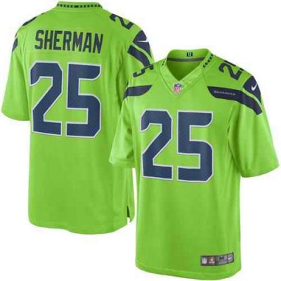 Nike Seahawks #25 Richard Sherman Green Youth Stitched NFL Limited Rush Jersey