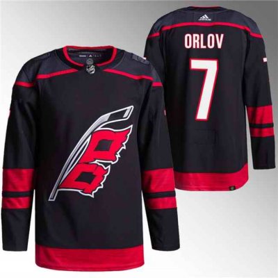 Men's Carolina Hurricanes #7 Dmitry Orlov Black Stitched Jersey