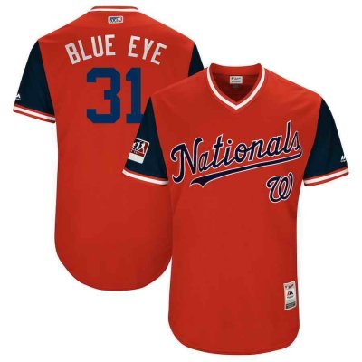 Men's Washington Nationals #31 Max Scherzer Blue Eye Majestic Navy 2018 Players' Weekend Stitched MLB Jersey