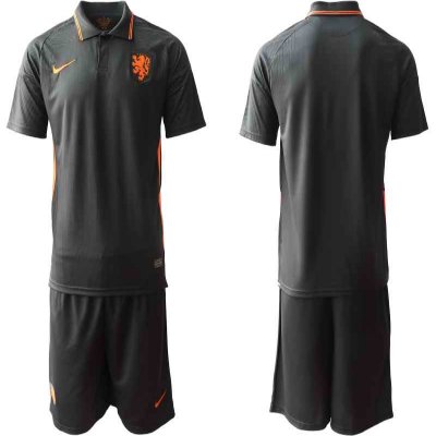 Men's Netherlands National Team Custom Black Away Soccer Jersey Suit