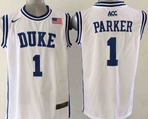 Blue Devils #1 Jabari Parker White Basketball New Stitched NCAA Jersey