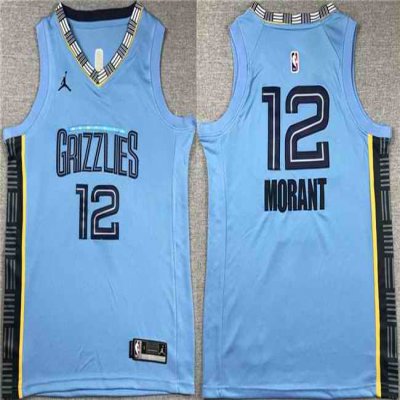 Youth Memphis Grizzlies #12 Ja Morant Blue Stitched Basketball Jersey