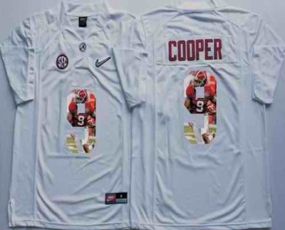 Crimson Tide #9 Amari Cooper White Player Fashion Stitched NCAA Jersey