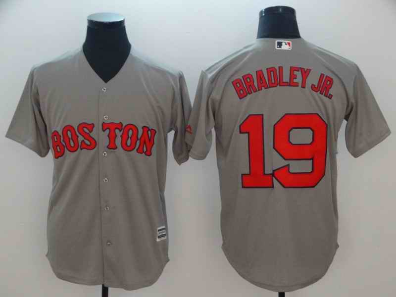 Men's Boston Red Sox #19 Jackie Bradley Jr. Majestic Gray Cool Base Player Stitched MLB   Jersey