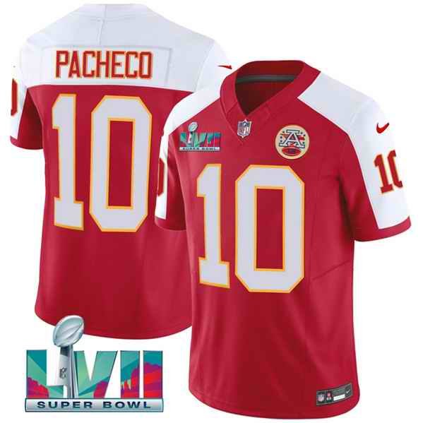 Men's Kansas City Chiefs #10 Isiah Pacheco Red 2023 F.U.S.E. With Super Bowl LVII Patch Vapor Untouchable Limited Stitched Jersey