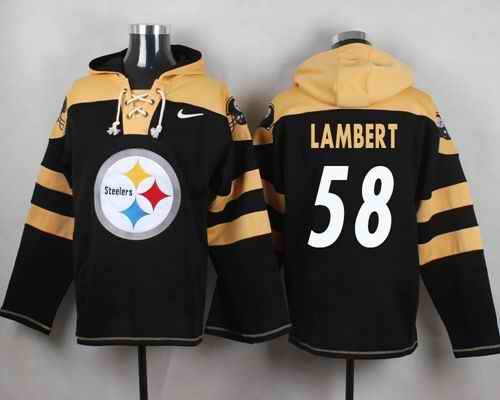 Nike Steelers #58 Jack Lambert Black Player Pullover NFL Hoodie