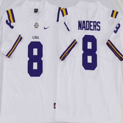 Men's LSU Tigers #8 Malik Nabers White Stitched Jersey