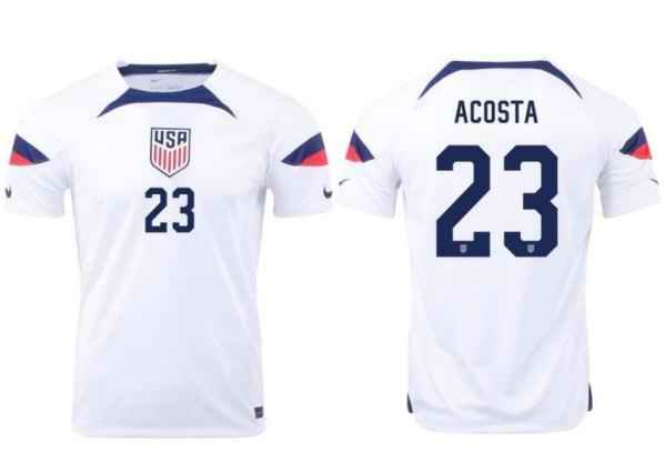 Men's United States #23 Kellyn Acosta White Home Jersey