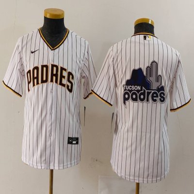 Youth San Diego Padres Team Big Logo White Stitched Baseball Jersey