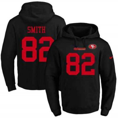 Nike 49ers #82 Torrey Smith Black Name & Number Pullover NFL Hoodie