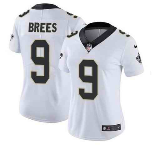 Women's New Orleans Saints #9 Drew Brees White Vapor Untouchable Limited Stitched Jersey(Run Small)