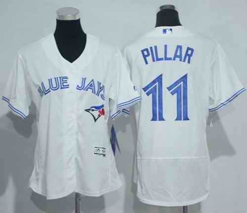 Blue Jays #11 Kevin Pillar White Flexbase Authentic Women's Stitched MLB Jersey