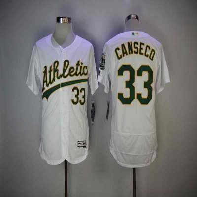 Men's Oakland Athletics #33 Jose Canseco White Flexbase Stitched MLB Jersey