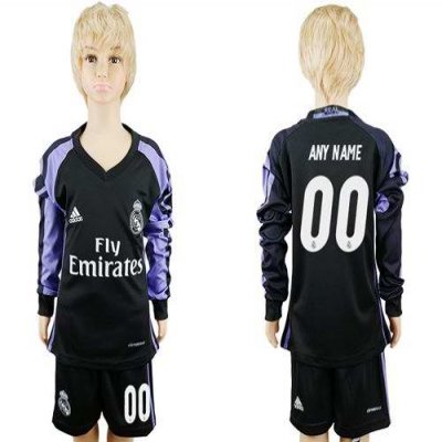 Real Madrid Personalized Sec Away Long Sleeves Kid Soccer Club Jersey