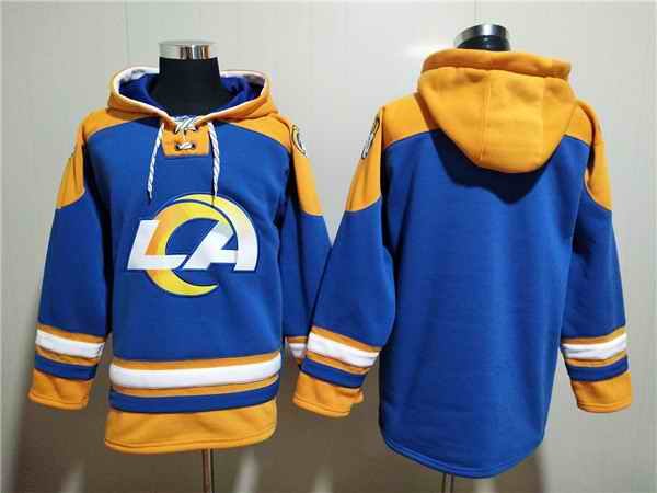 Men's Los Angeles Rams Blank 2022 Royal Super Bowl LVI Champions Pullover Hoodie