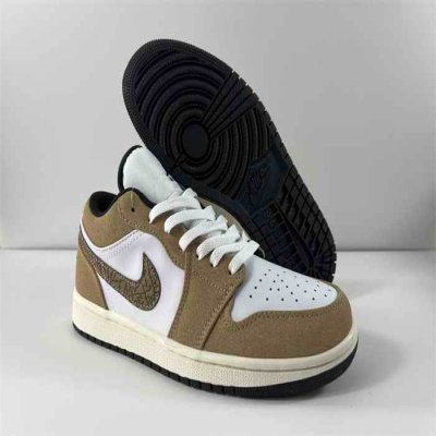 Women's Running Weapon Air Jordan 1 Brown/White Shoes 0433