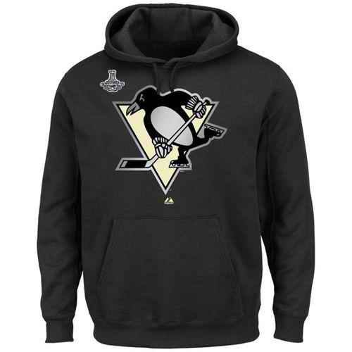 Pittsburgh Penguins Majestic Game Reflex 2016 Stanley Cup Champions Pullover Hoodie Black