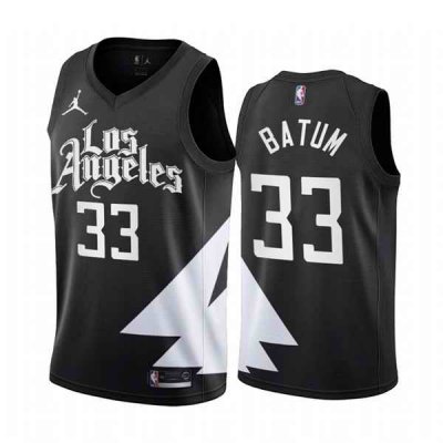 Men's Los Angeles Clippers #33 Nicolas Batum 2022/23 Black Statement Edition Stitched Jersey