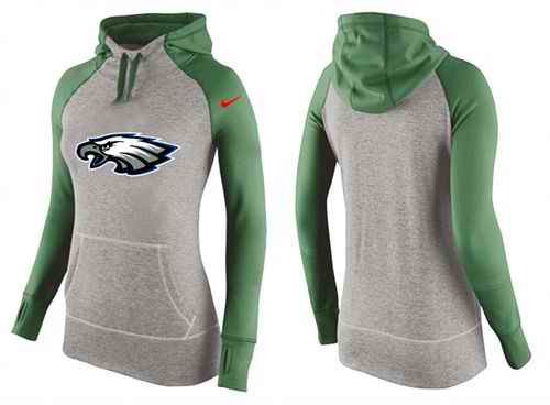 Women's Nike Philadelphia Eagles Performance Hoodie Grey & Green_2