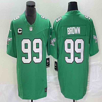 Men's Philadelphia Eagles #99 Jerome Brown Green 2023 F.U.S.E. With 3-star C Patch Vapor Untouchable Stitched Football Jersey