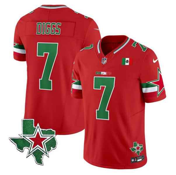 Men's Dallas Cowboys #7 Trevon Diggs 2024 Mexico Red F.U.S.E. Stitched Football Jersey