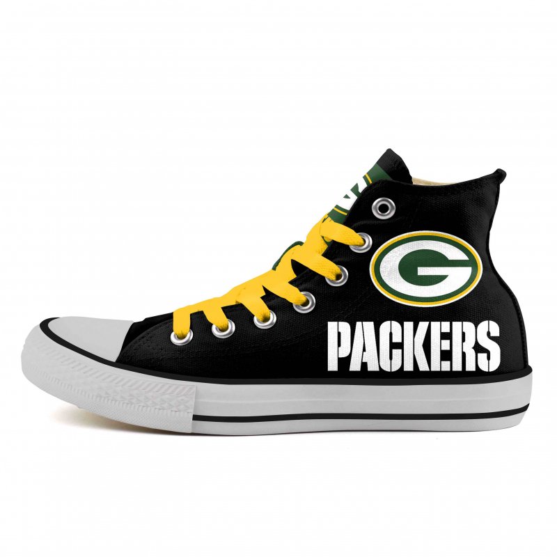 Women's NFL Green Bay Packers Repeat Print High Top Sneakers 011