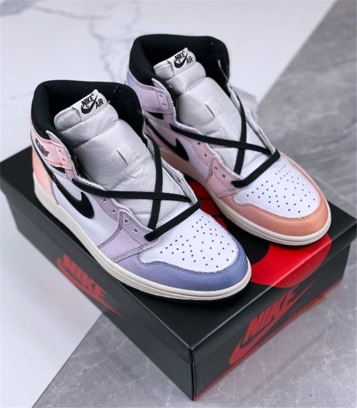 Women's Running Weapon Air Jordan 1 White/Purple/Pink Shoes 0267