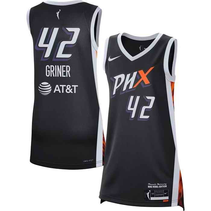 Women's Phoenix Mercury #42 Brittney Griner Black Stitched Jersey