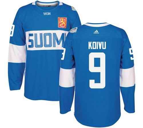 Team Finland #9 Mikko Koivu Blue 2016 World Cup Stitched NHL Jersey