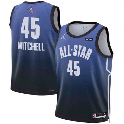 Men's 2023 All-Star #45 Donovan Mitchell Blue Game Swingman Stitched Basketball Jersey