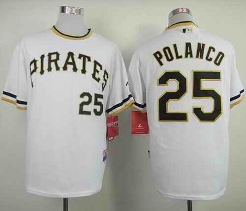 Pirates #25 Gregory Polanco White Alternate 2 Cool Base Stitched MLB Jersey