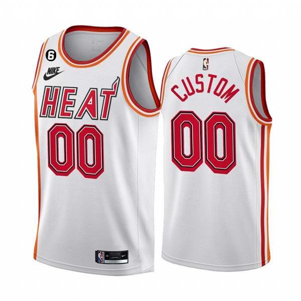 Men's Miami Heat Customized White 2022/23 Classic Edition With NO.6 Patch Stitched Basketball Jersey