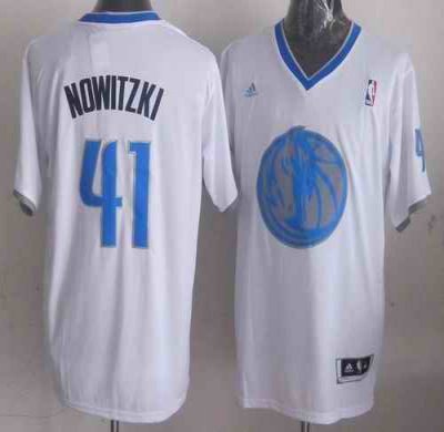 Mavericks #41 Dirk Nowitzki White 2013 Christmas Day Swingman Stitched NBA Jersey