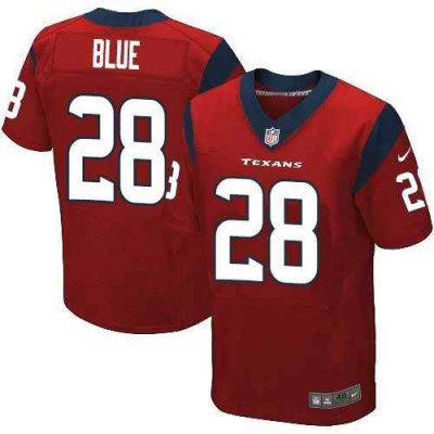 Nike Texans #28 Alfred Blue Red Alternate Men's Stitched NFL Elite Jersey