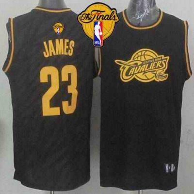 Cavaliers #23 LeBron James Black Precious Metals Fashion The Finals Patch Stitched NBA Jersey