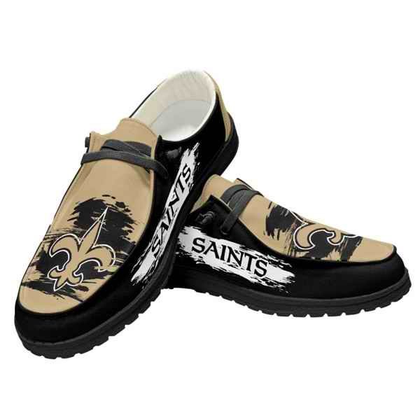 Women's New Orleans Saints Loafers Lace Up Shoes 002 (Pls check description for details)