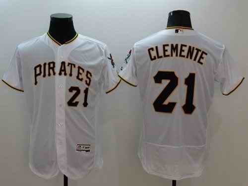 Pirates #21 Roberto Clemente White Flexbase Authentic Collection Stitched MLB Jersey