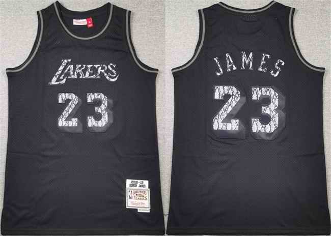 Men's Los Angeles Lakers #23 LeBron James Black Stitched Basketball Jersey