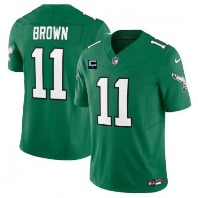 Men's Philadelphia Eagles #11 A. J. Brown Green 2023 F.U.S.E. With 1-Star C  Patch Vapor Untouchable Limited Stitched Jersey