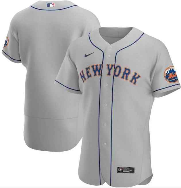 Men's New York Mets Blank Grey Flex Base Stitched Jersey