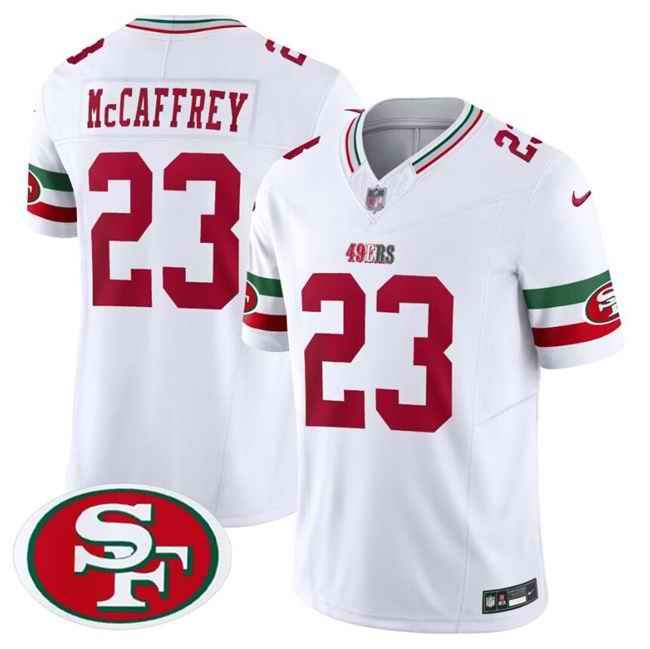 Men's San Francisco 49ers #23 Christian McCaffrey White F.U.S.E. Mexico Vapor Limited Stitched Football Jersey