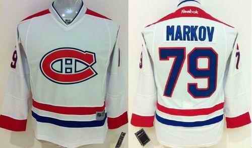 Canadiens #79 Andrei Markov White Stitched Youth NHL Jersey