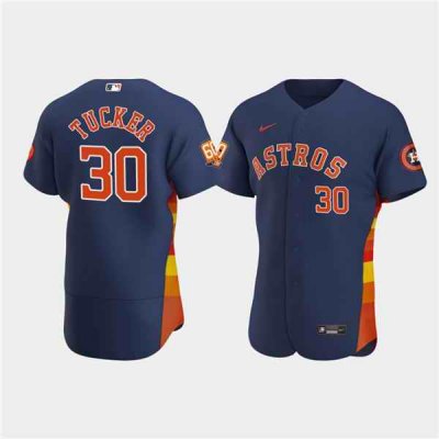 Men's Houston Astros #30 Kyle Tucker Navy 60th Anniversary Flex Base Stitched Baseball Jersey