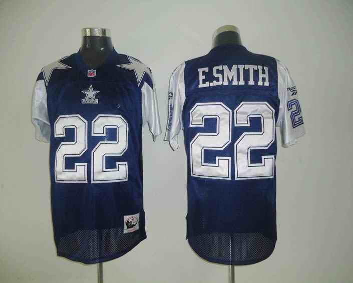 Mitchell & Ness Cowboys #22 Emmitt Smith Blue/White Stitched Throwback NFL Jersey