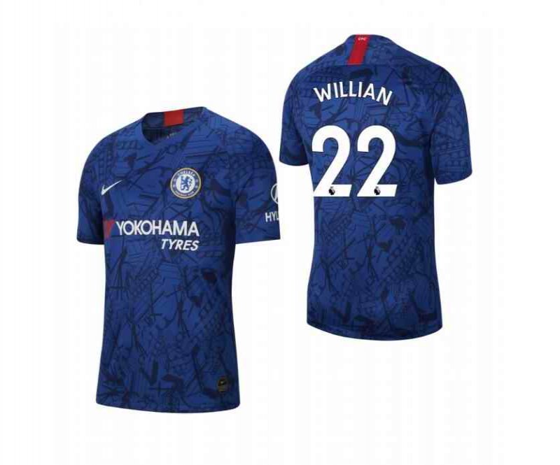 Men's Chelsea #22 Willian Blue 2019 Soccer Club Home Official Jersey