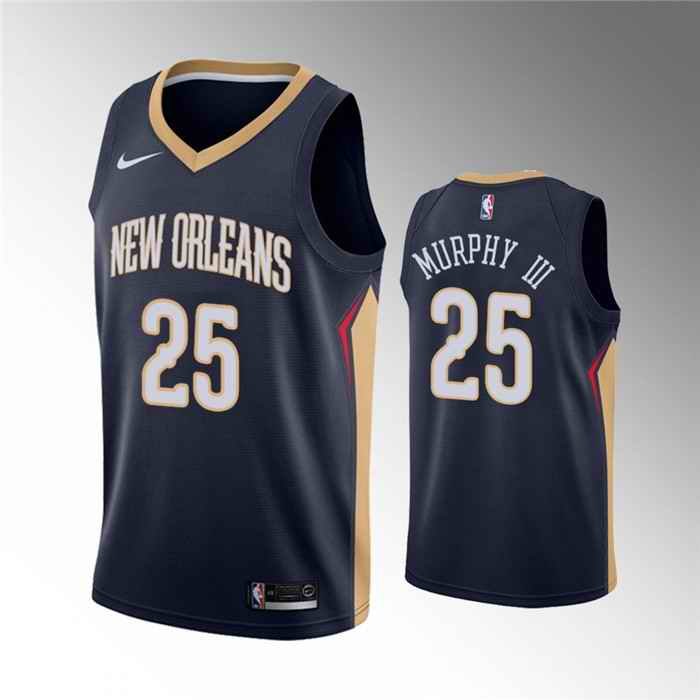 Men's New Orleans Pelicans #25 Trey Murphy III Navy Icon Edition Stitched Jersey