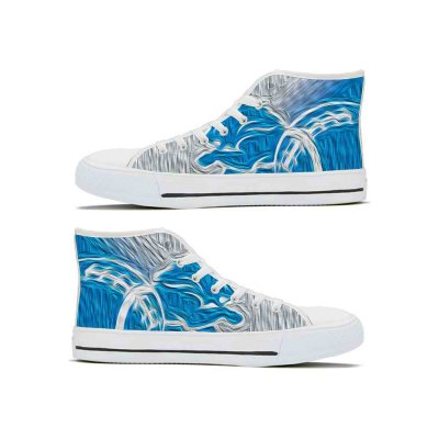 Women's Detroit Lions High Top Canvas Sneakers 001